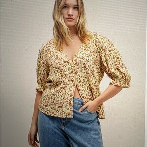 MANGO Floral Print Women's Top
